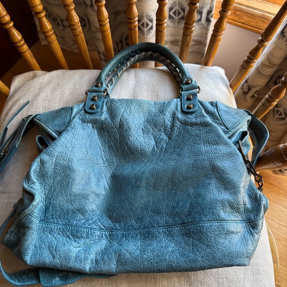 BALENCIAGA Spring 2005 City Bag Teal Blue, Chevre Leather - Rare, HTF Color! - Picture 4 of 16